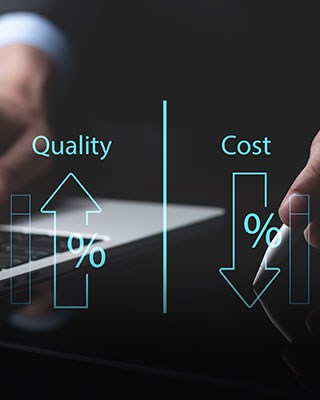 Two arrows, one representing quality and the other representing cost - Real Estate Tax Consultants, Inc.